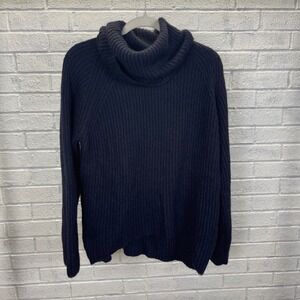 POINT SUR Navy Cowlneck Sweater Womens M Minimalist Quiet‎ Luxury Classic